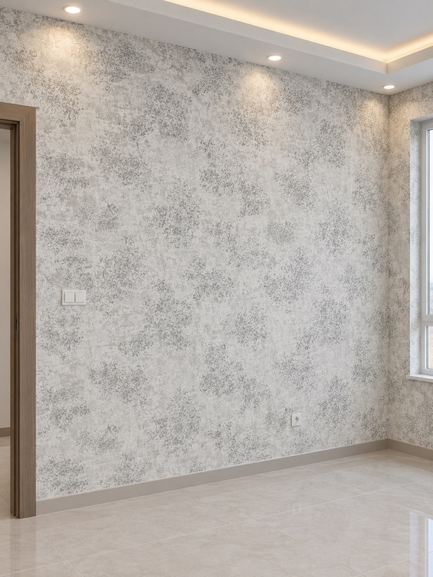 کاغذ دیواری سفید طوسی کد 431